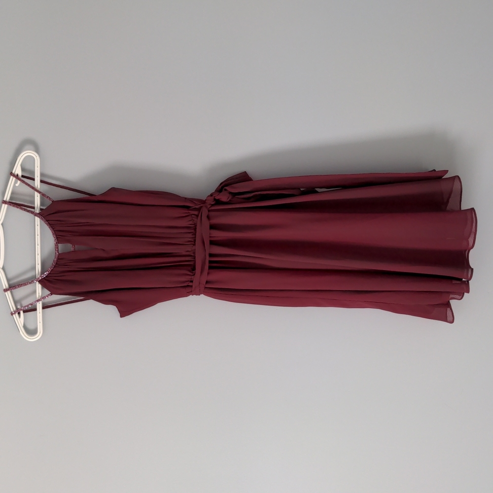 Wine chiffon bridesmaid dress